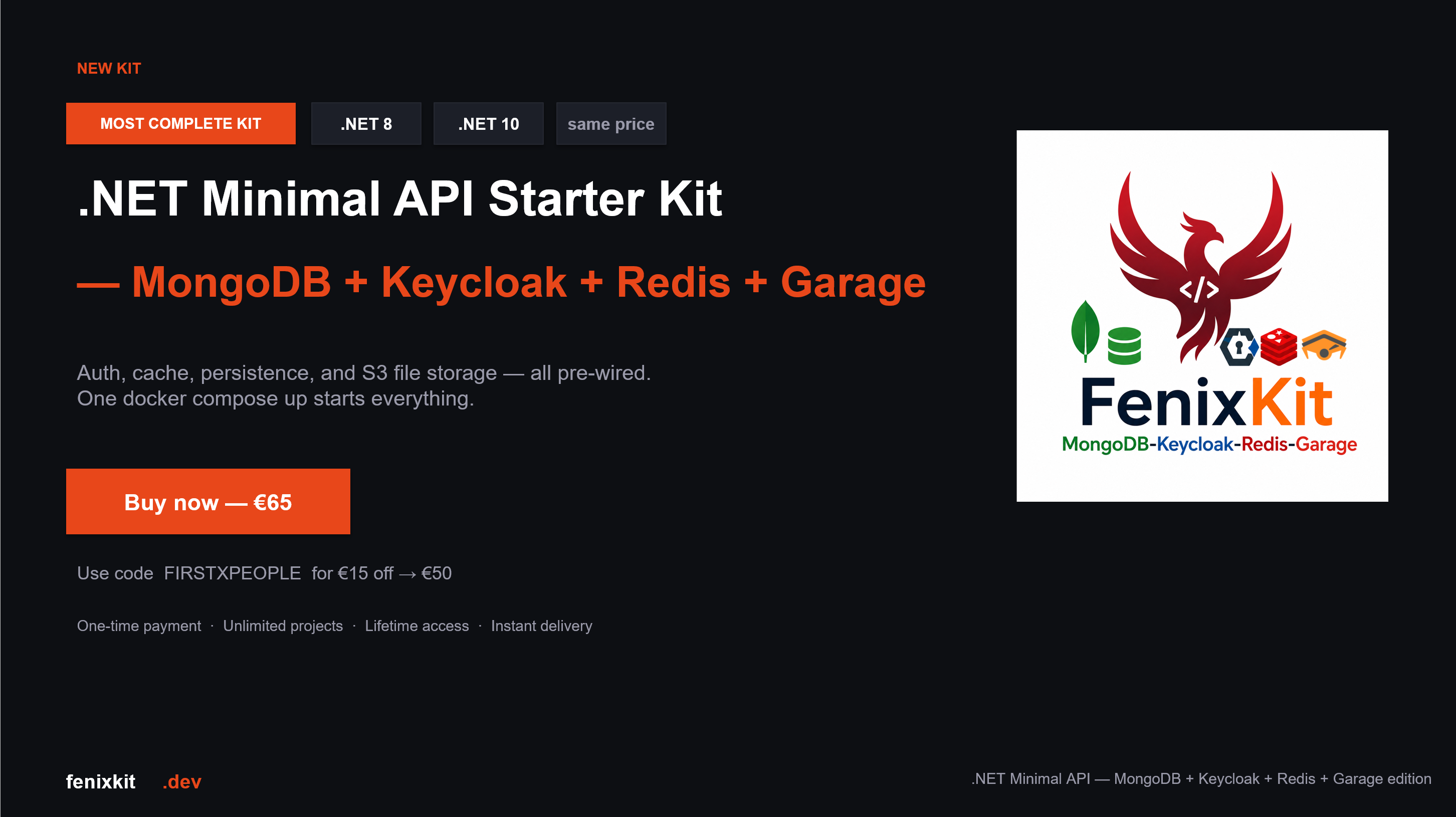 FenixKit Garage Kit - Kit overview: MongoDB, Keycloak, Redis, Garage S3